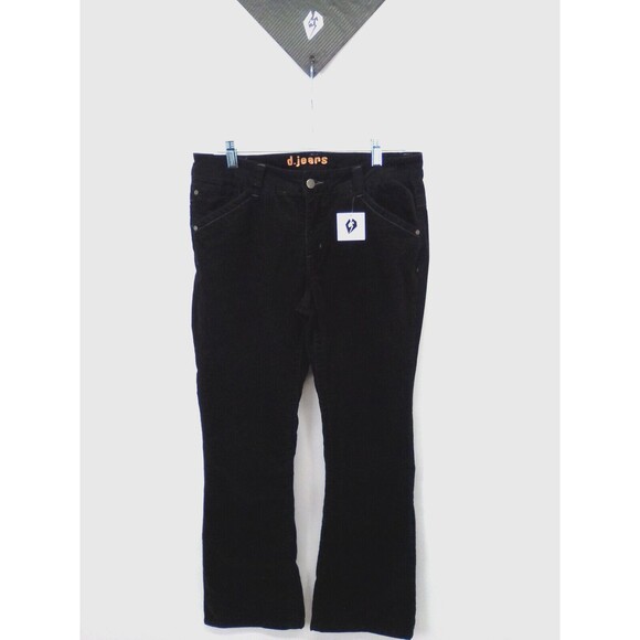 D.Jean Women's Black Corduroy Low Rise Boot Cut Leg Retro Pants Size12 - Picture 1 of 9
